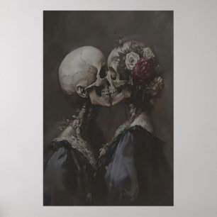 Dunkle Skelettliebhaber Kunst Dark Academia, Flora Poster