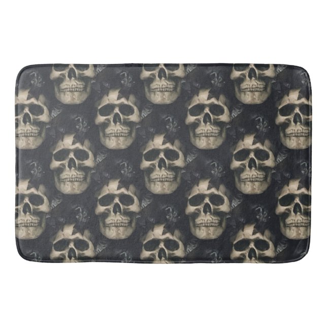 Dunkle Skulls Badematte (Vorderseite)