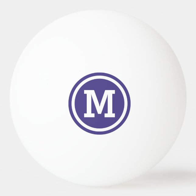 Dunkle Slate Blue Circle Monogram Tischtennisball (Vorderseite)