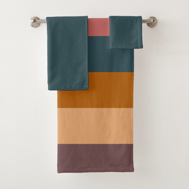 Dunkle Sonnenuntergänge Aquamarin Badhandtuch Set (Insitu)