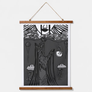 Dunkle Sorrow Wandteppich Mit Holzrahmen