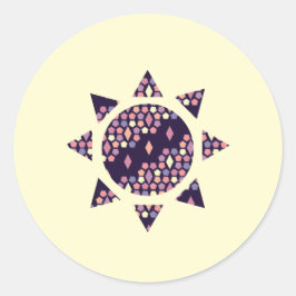 Dunkle Stadt Twilight Honeycomb und Diamond Sun Runder Aufkleber