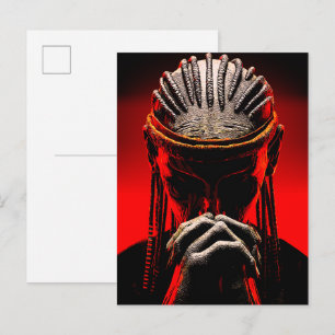 Dunkle Stammes-Fantasie betender Krieger Postkarte