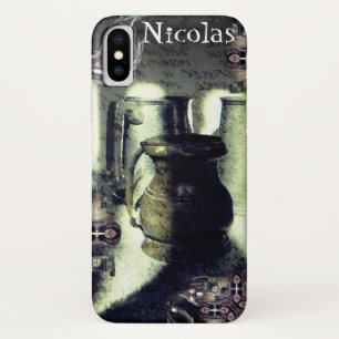 Dunkle Steampunk-Metalltassen und Handschrift Case-Mate iPhone Hülle