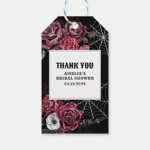 Dunkle, stimmungsvolle gotische florale schwarze B Geschenkanhänger