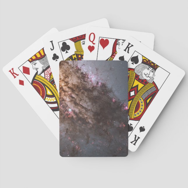 Dunkle Streifen von Staubkreuzen überqueren Centau Spielkarten (Rückseite)