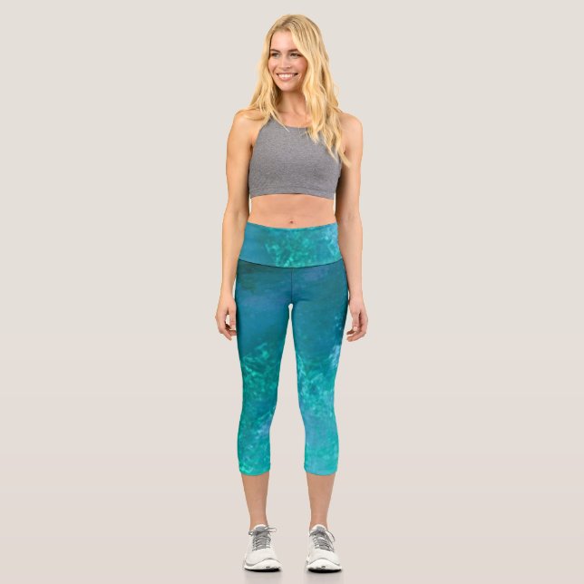Dunkle Sturmwolken - grün Capri Leggings (Vorderseite)