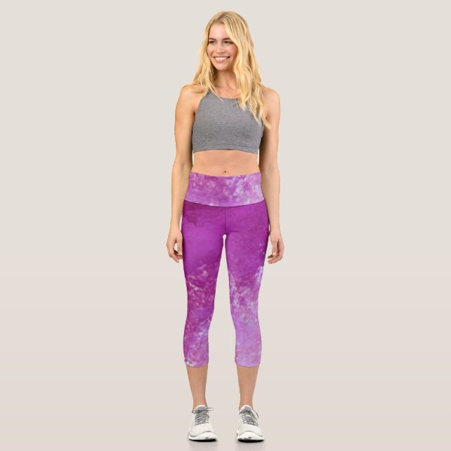 Dunkle Sturmwolken - rosa Capri Leggings (Vorderseite)