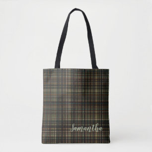 Dunkle Tartan-(karierte) Gewohnheit Tasche