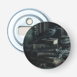 Dunkle Tatty Alte Bücher mit Raven Flaschenöffner