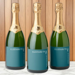 Dunkle Teal moderne Typografie Hochzeit
