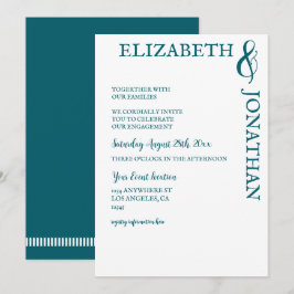 Dunkle Teal moderne Typografie Verlobungsfeier Einladung