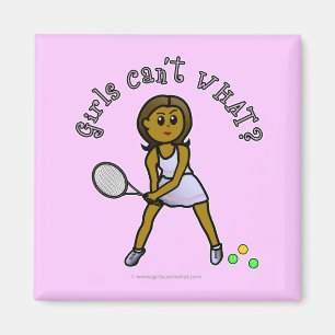 Dunkle Tennisspielerin Magnet
