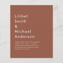 Dunkle Terracotta-Monochrome Hochzeit Flyer
