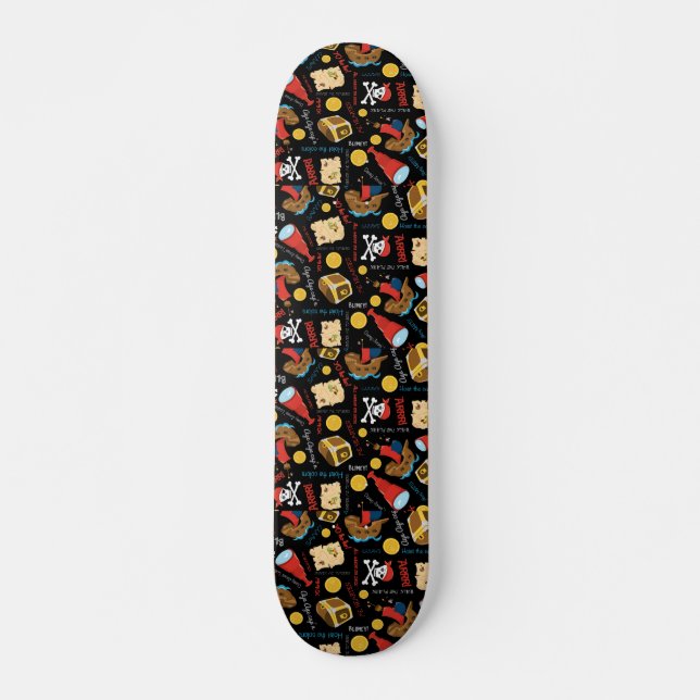 Dunkle Treasinsel Party Pirate Skateboard (Vorne)