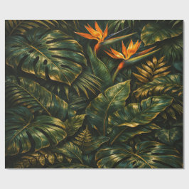 Dunkle tropische Monstera Gold Botanische Geschenk Geschenkpapier