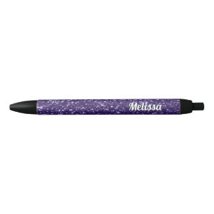 Dunkle ultraviolette lila Glitzern personalisieren Kugelschreiber