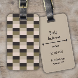 Dunkle und beige Farbbalken Gepäckanhänger