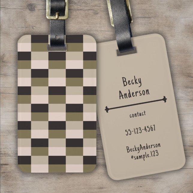 Dunkle und beige Farbbalken Gepäckanhänger (Von Creator hochgeladen)