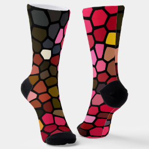Dunkle und farbenfrohe Mosaikstrümpfe Socken