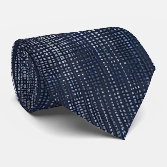 Dunkle und helle blaue Denim Stripe Neck Tie Krawatte (Gerollt)