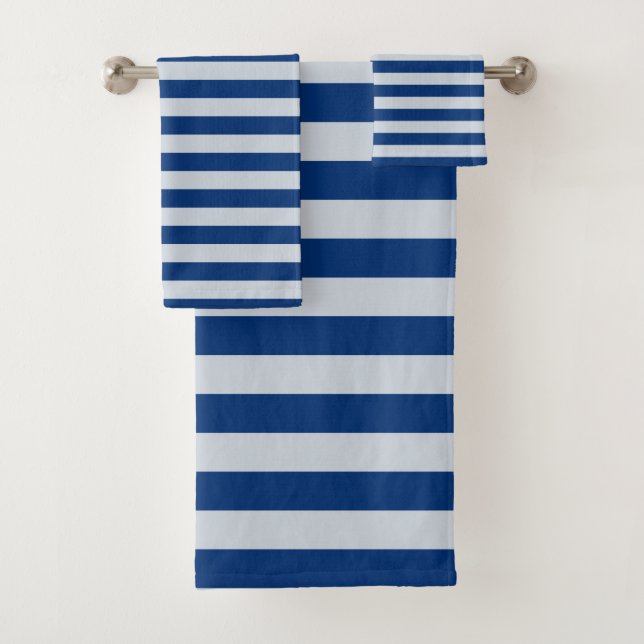 Dunkle und helle blaue Streifen Badhandtuch Set (Insitu)