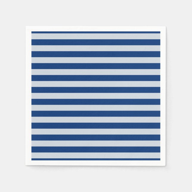 Dunkle und helle blaue Streifen Serviette (Vorderseite)