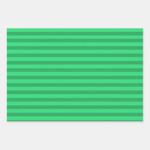 Dunkle und helle grüne Streifen Moderne Weihnacht Geschenkpapier Set