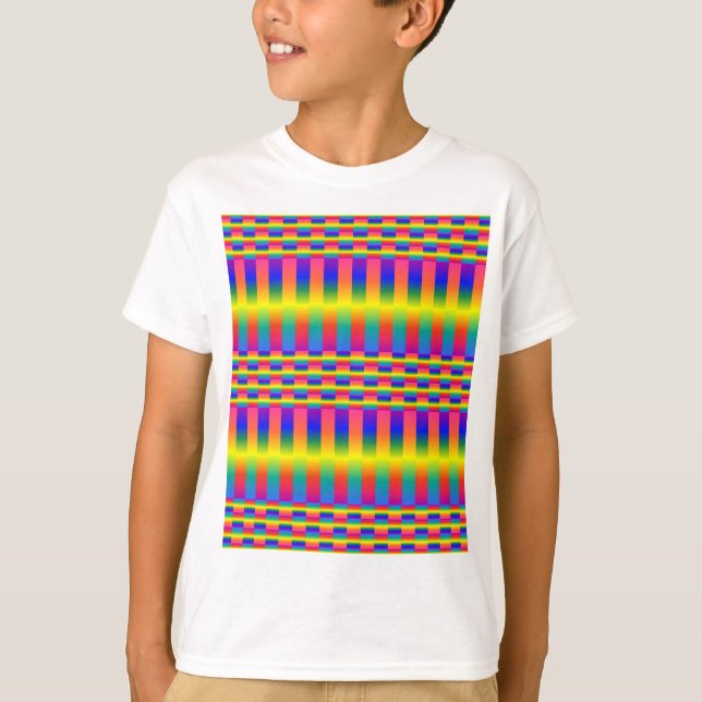 Dunkle und leichte Regenbogen (Schachbretter und S T-Shirt (Vorderseite)