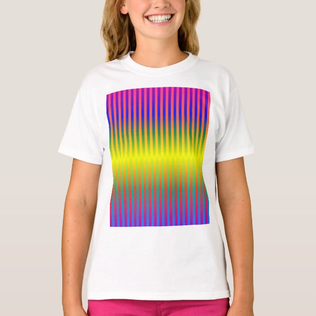 Dunkle und leichte Regenbogen (Streifen) T-Shirt (Vorderseite)