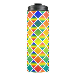 Dunkle und LIght-Regenbows (Diamond Checkered) Thermosbecher