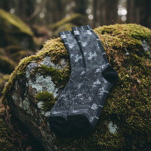 Dunkle Urban Camouflage Monogramm Graue Camo Socke