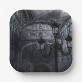 Dunkle Venedig Rain Bridge of Sights at Night Pappteller