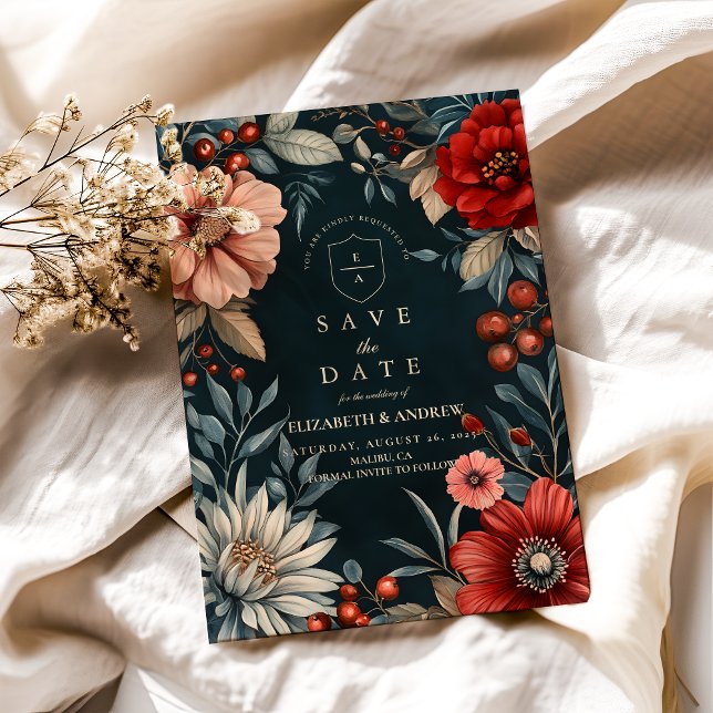 Dunkle viktorianische romantische Hochzeit Save The Date (Von Creator hochgeladen)