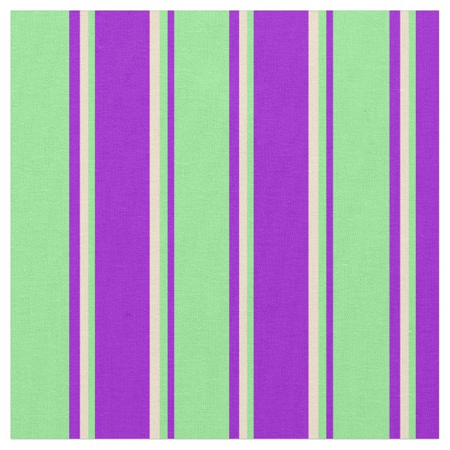 Dunkle Violette, hellgrüne Streifen und Muster aus Stoff (Nahaufnahme)