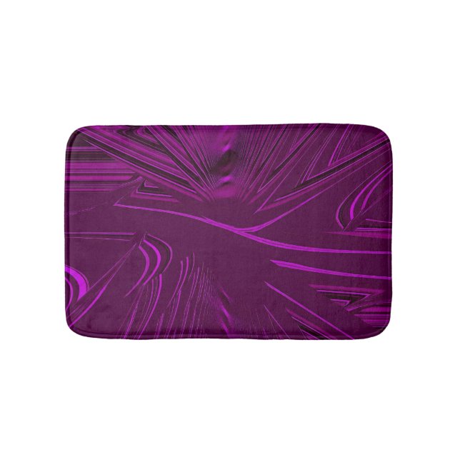 Dunkle Violette, Lila, Magenta Imitate Brocade Badematte (Vorderseite)
