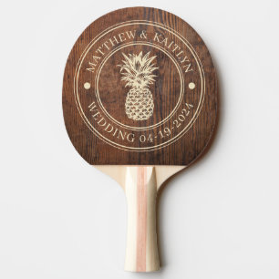 Dunkle Walnuss Holz Ananas Hochzeitsnamen Tischtennis Schläger