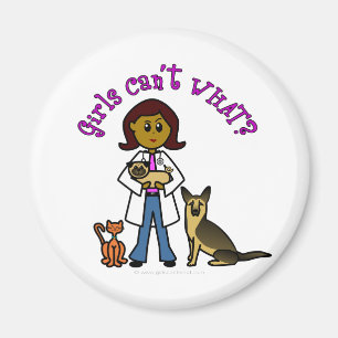 Dunkle Weibliche Veterinärmedizin Magnet