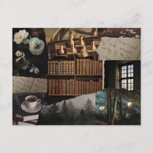 Dunkle / weiche Akademiker-Scrapbook-Collage Postkarte
