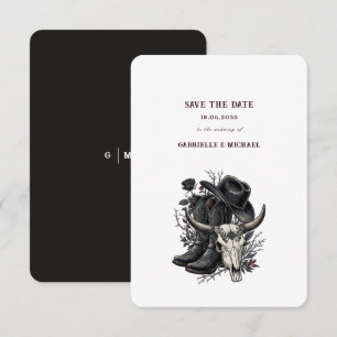 Dunkle Western Cowboy Gothic Einfache Speicher das Save The Date