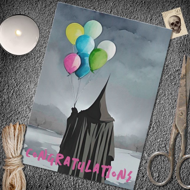Dunkle Wolken & Balloons Gothday Karte (Von Creator hochgeladen)