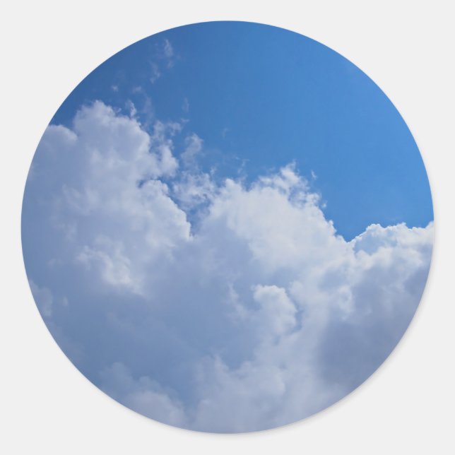 Dunkle Wolken, blauer Himmel und helle Sonne Runder Aufkleber (Vorderseite)