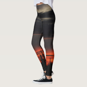 Dunkle Wolken-und der Kaktus-Frauen Leggings