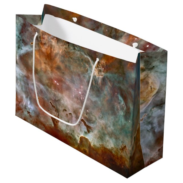 Dunkle Wolken von Carina Nebula Hubble Space Große Geschenktüte (Vorderseite Schrägansicht)