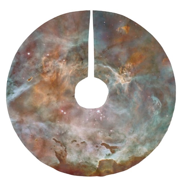 Dunkle Wolken von Carina Nebula Hubble Space Polyester Weihnachtsbaumdecke (Vorderseite)