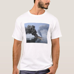 Dunkle Wolken von Rauch und Feuer tauchen auf 3 T-Shirt