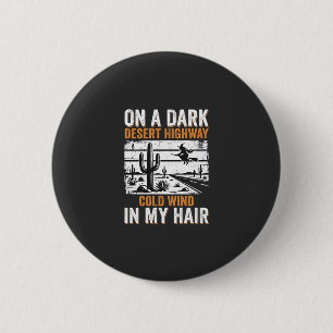 Dunkle Wüstenstraße-Kakteen-Sonnenuntergang-Design Button