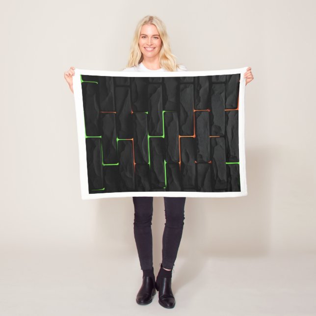 Dunkle Ziegel Neon-Glow-Kunstdecke Fleecedecke (Beispiel)