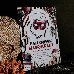 Dunkle Zirkus-Halloween-Maskenparty Einladung