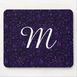 Dunkler Amethyst lila Glitzer Mousepad